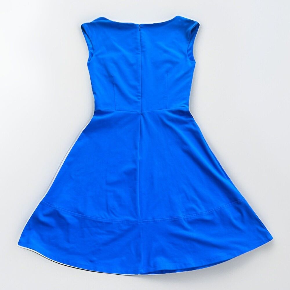 Cynthia Rowley Royal Blue Fit Flare Stretch Soft Dress V neck Sz XS Quiet Luxury - Picture 16 of 16